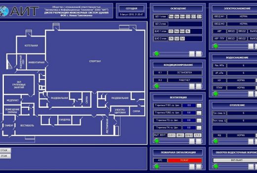 Автоматизация и диспетчеризация инженерных систем здания физкультурно-оздоровительного комплекса «Таволга»
