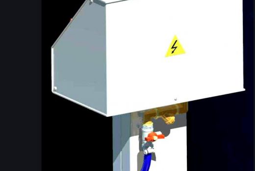 Вид сзади гидросистемы на стойке