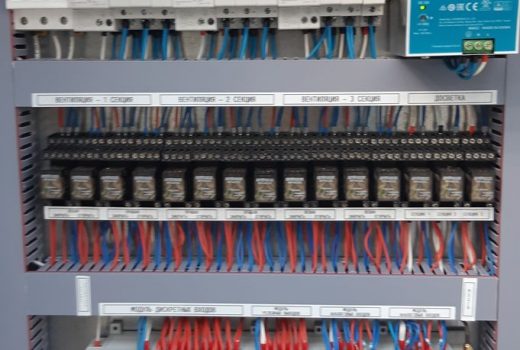 Внутренняя компоновка щита управления