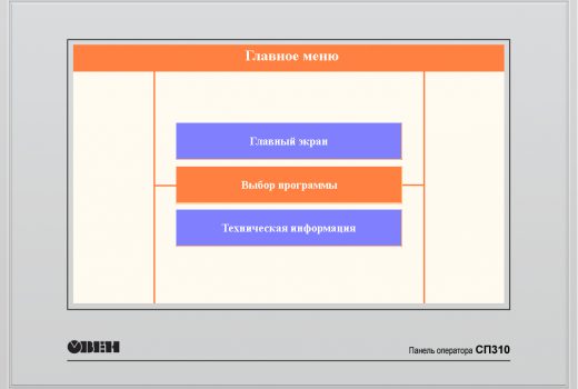 Интерфейс панели оператора