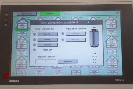 1 подъём (18 скважин), панель управления