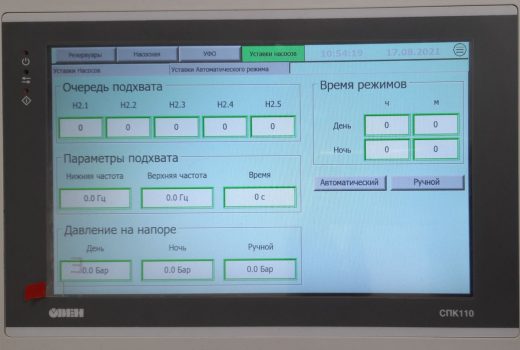 Уставки для автоматической работы 3 подъёма