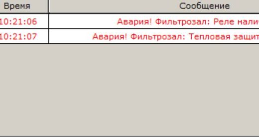 Аварии. Панель аварий – таблица, в которой отображаются текущие активные аварии