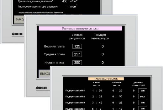 Экраны панели оператора